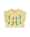 Yellow Flowers Crop Tee