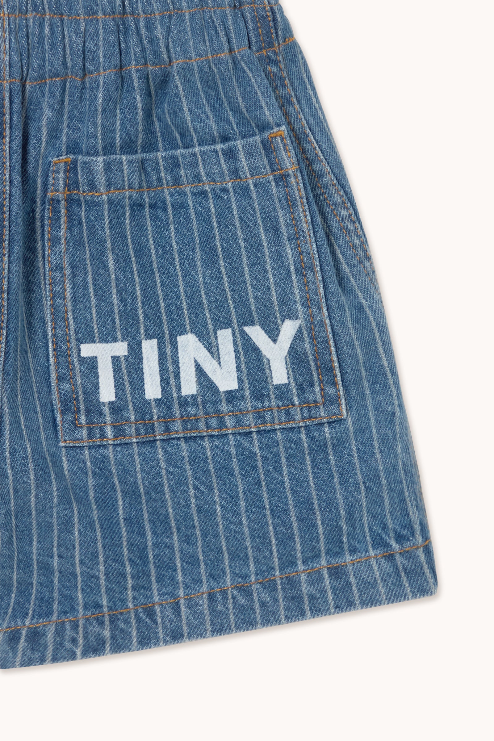 Striped Denim Shorts