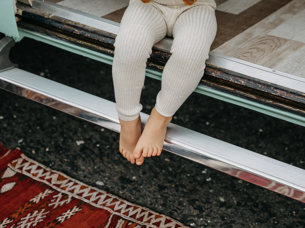 Hippy Cream Blend Footless Tights by Silly Silas