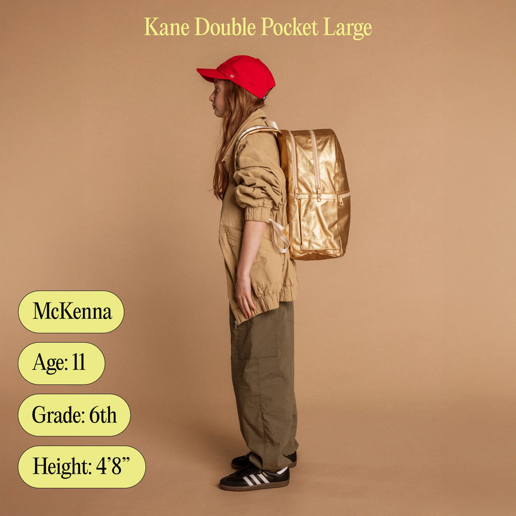 Blue Checkerboard Kane Double Pocket Large Backpack by State Bags
