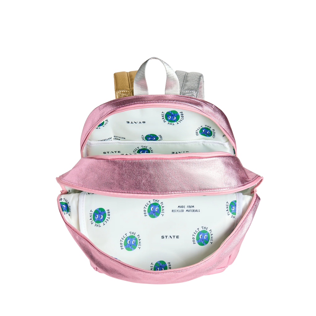 Strawberries Kane Double Pocket Backpack by State Bags