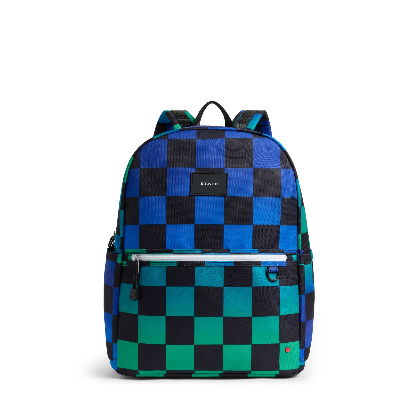 Blue Checkerboard Kane Double Pocket Large Backpack