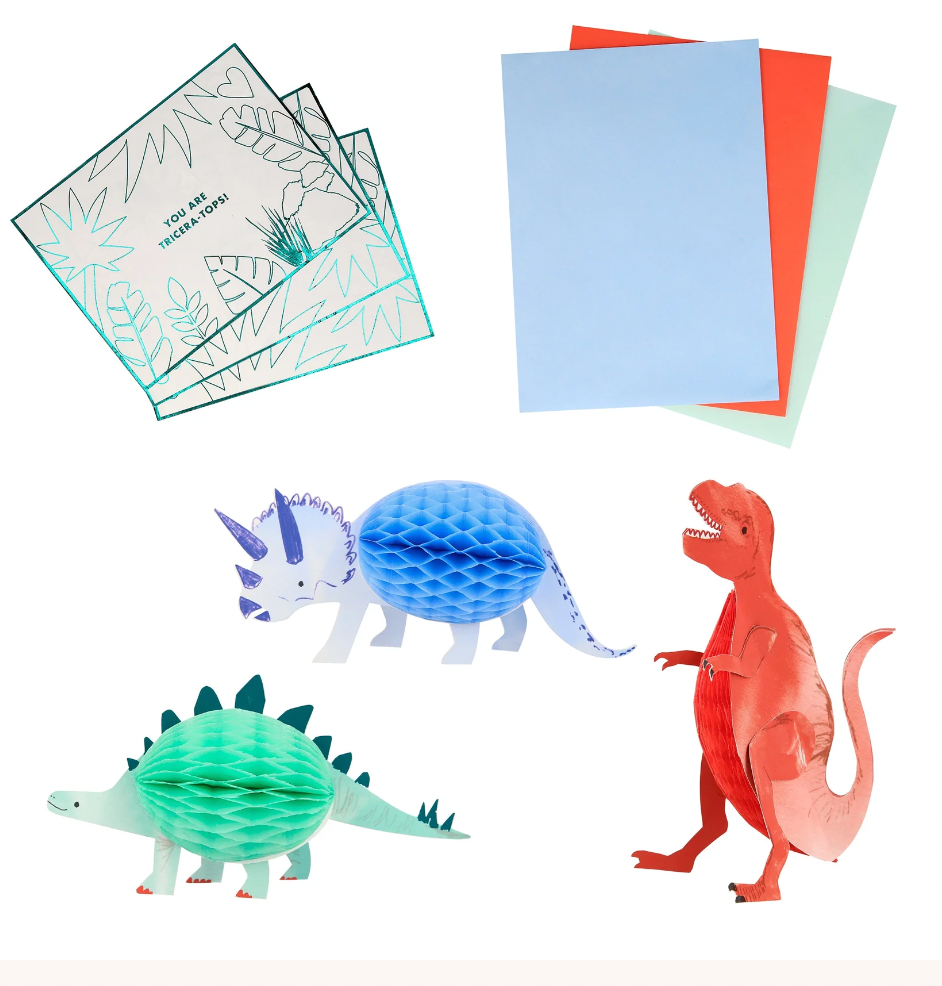 SALE Dinosaur Valentine Cards (x12) by Meri Meri