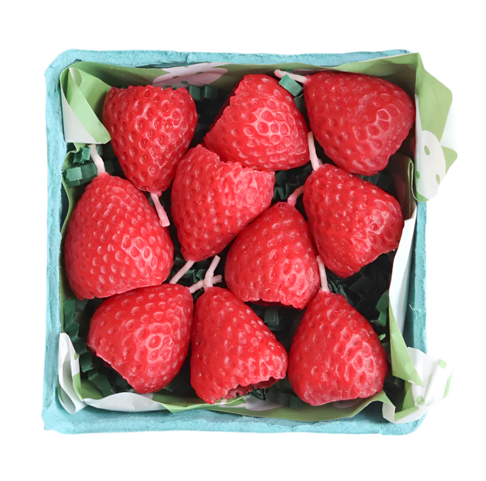 Beeswax Strawberry Birthday Candles by Happy Organics