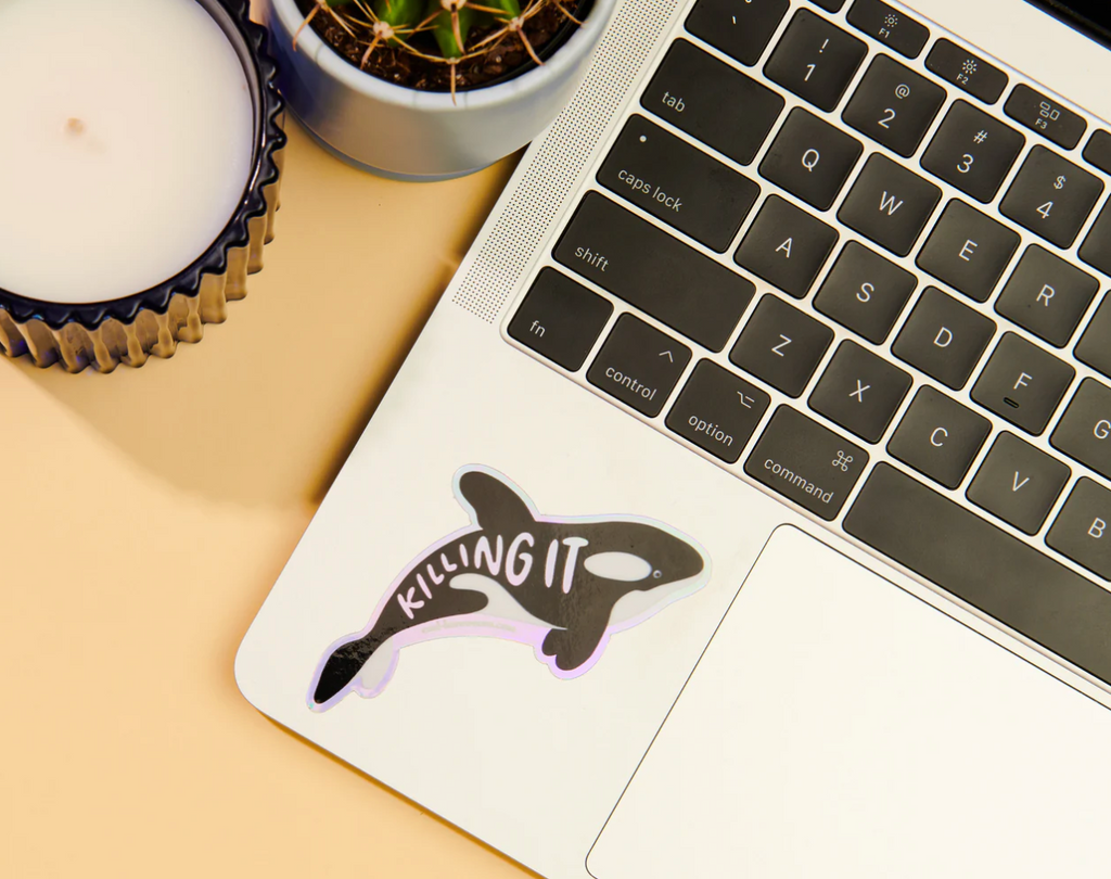 Killing It Orca Holographic Vinyl Sticker by And Here We Are