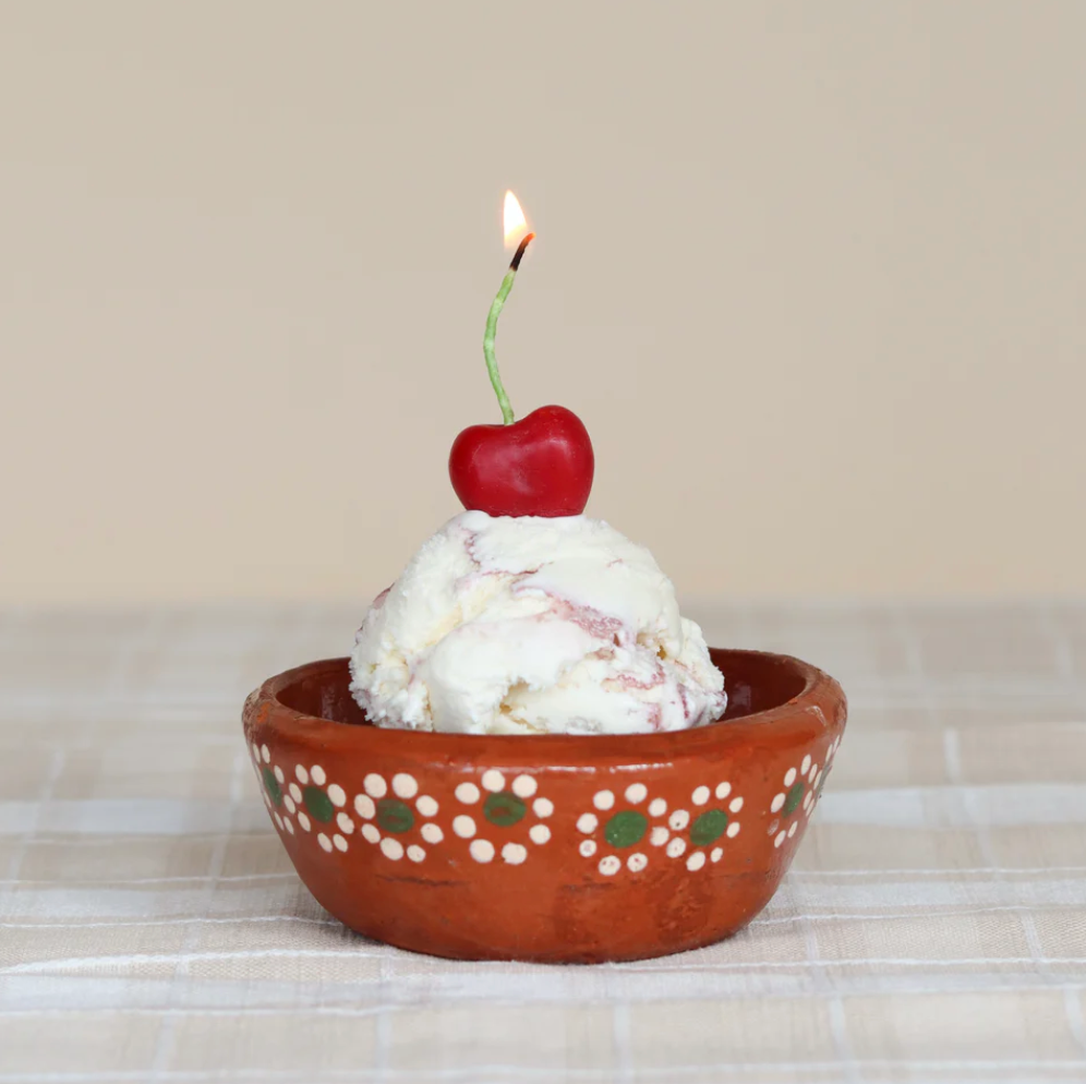 Beeswax Cherry Birthday Candles by Happy Organics