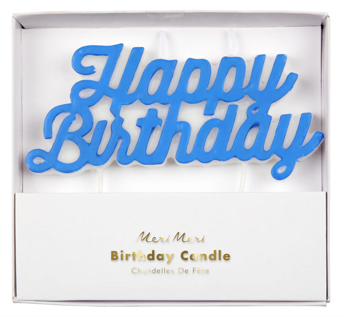 Blue Happy Birthday Candle by Meri Meri