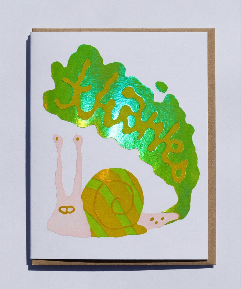 Snail Thanks Metallic Card