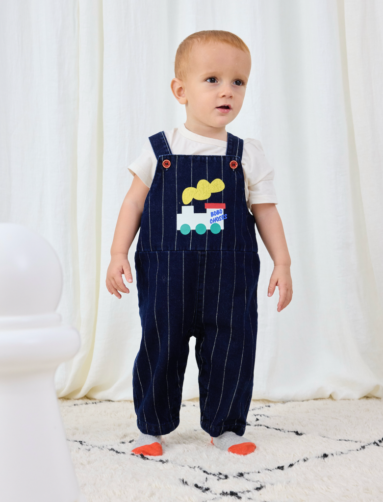 Baby Choo Choo Denim Dungaree by Bobo Choses