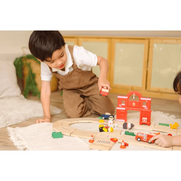 Fire &amp; Rescue Roadway Play Set