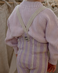 Lavender x Cream Stripe Footless Tights