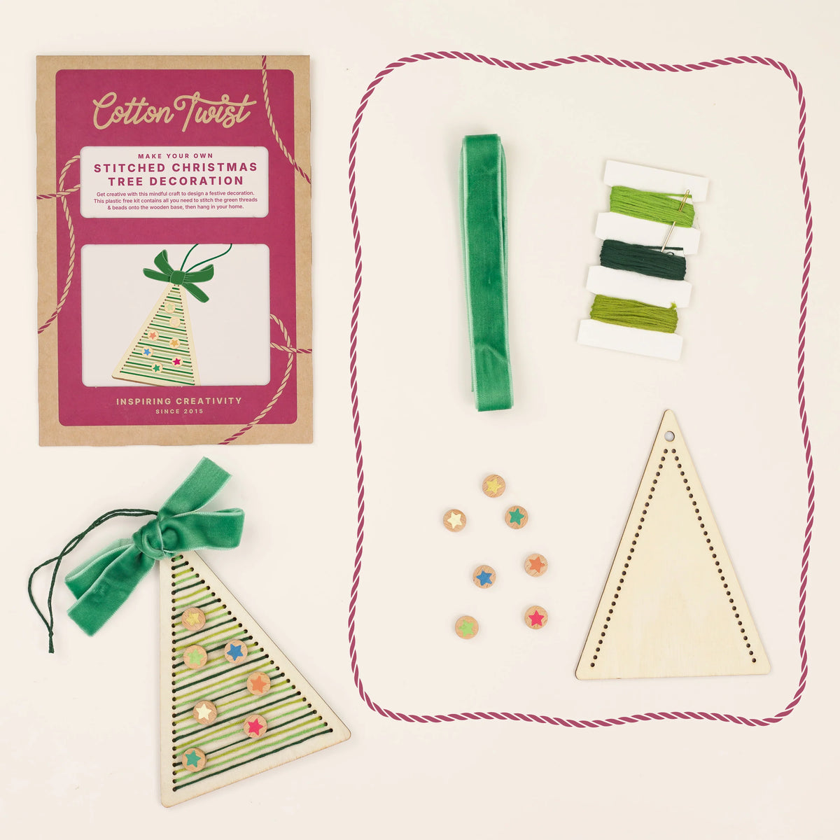 Stitched Christmas Tree Decoration Kit