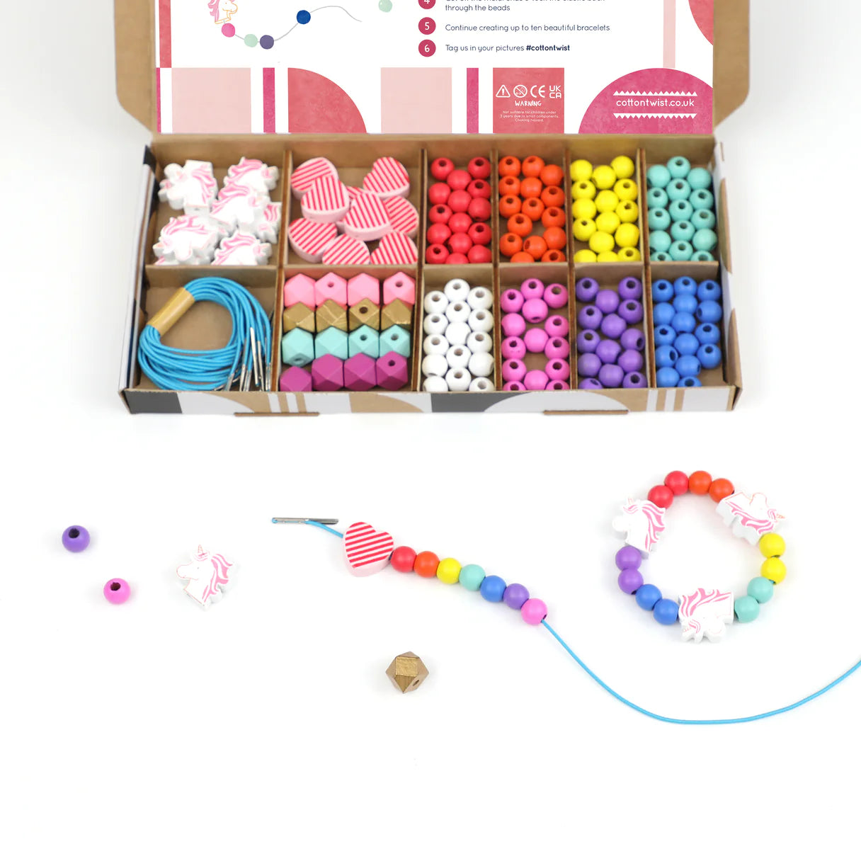 Unicorn &amp; Heart Bracelet Making Kit by Cotton Twist