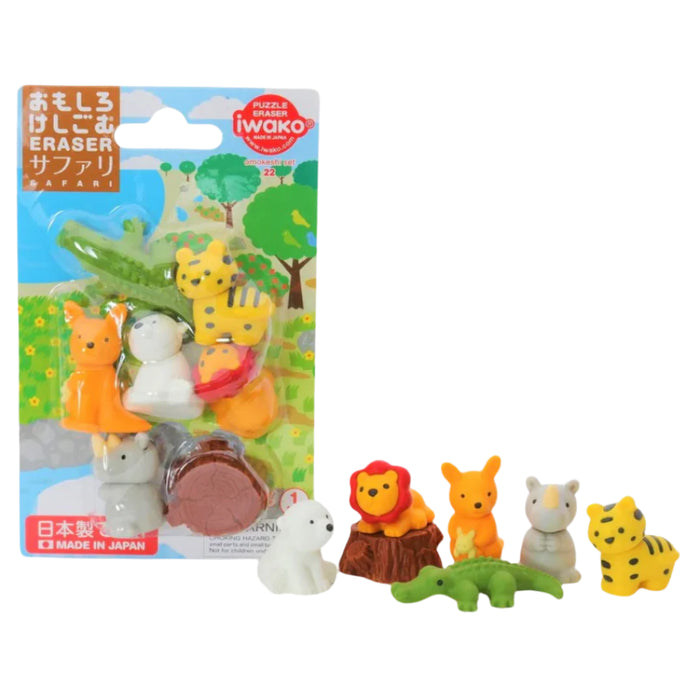 Safari Eraser Set by Iwako