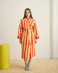 Red & Orange Waffle Bathrobe