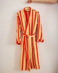 Red & Orange Waffle Bathrobe