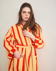 Red & Orange Waffle Bathrobe
