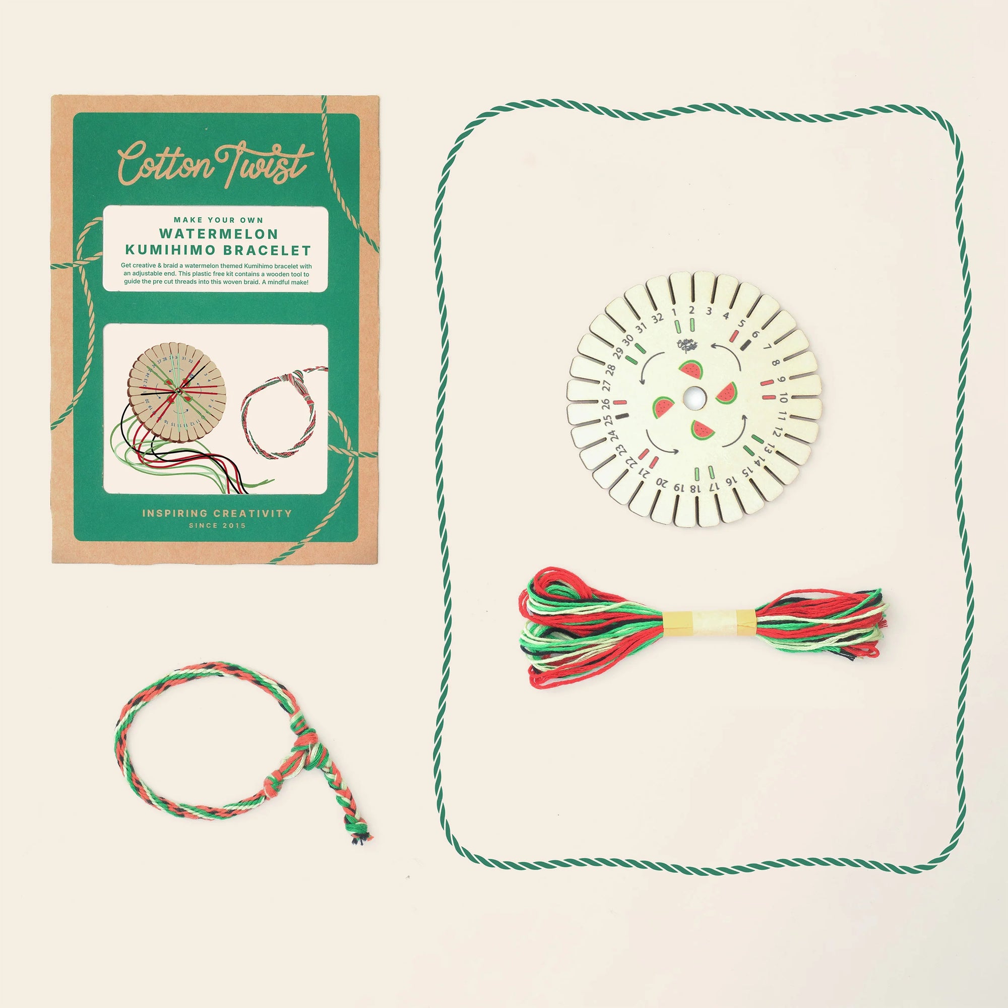 Watermelon Kumihimo Bracelet Kit