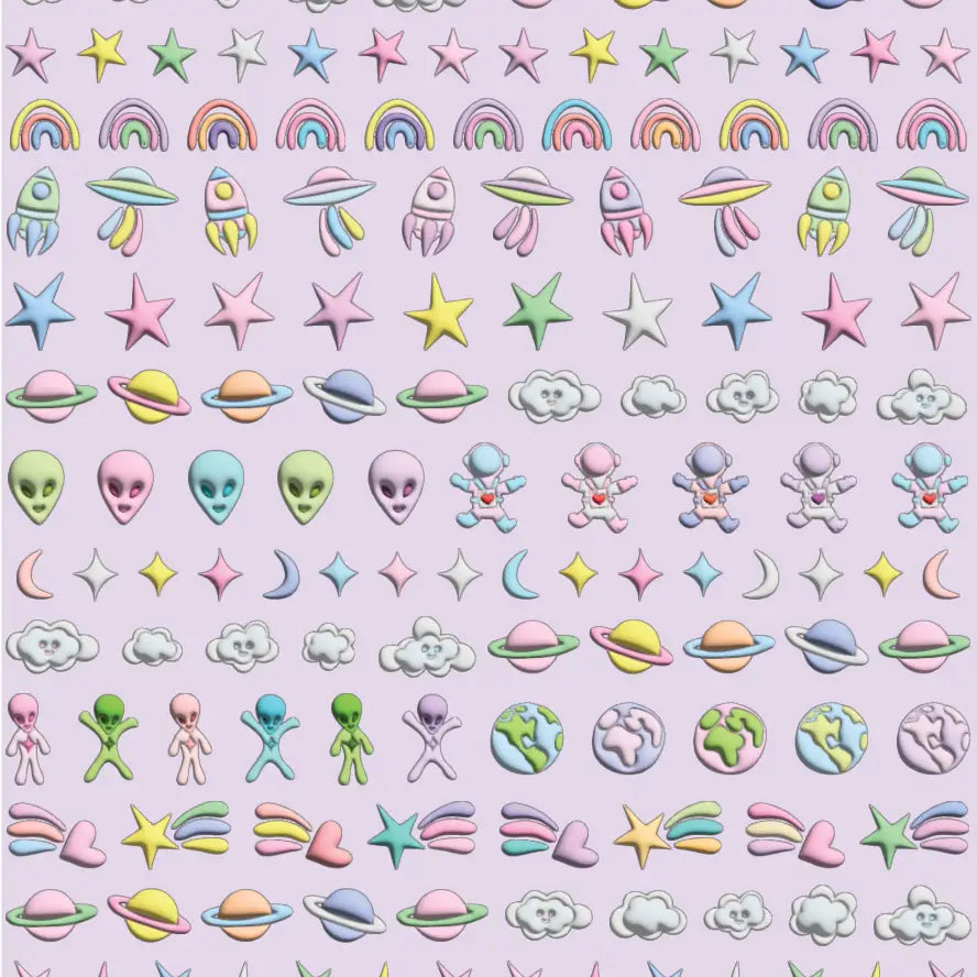 Spaced Out Nail Art Stickers
