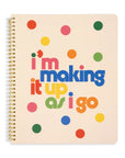 Making It Up As I Go - Polka Dot Large Notebook by ban.dō