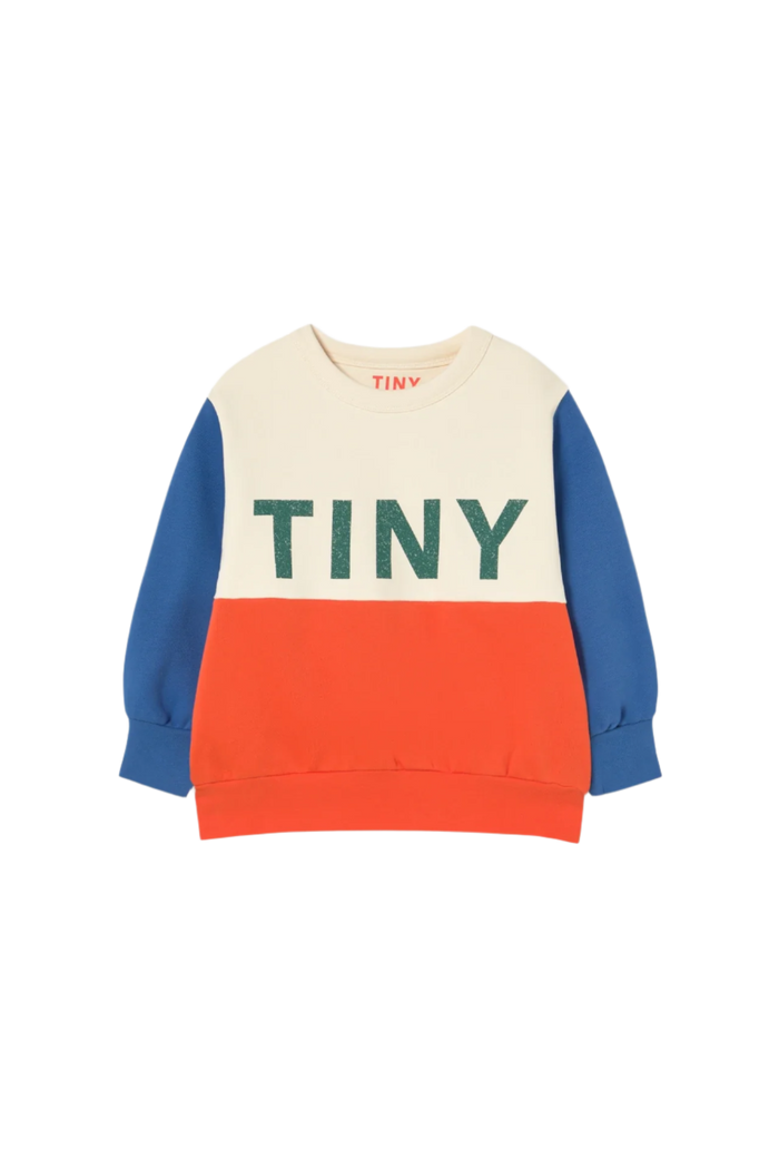 Color Block Sweatshirt - Light Cream by Tinycottons