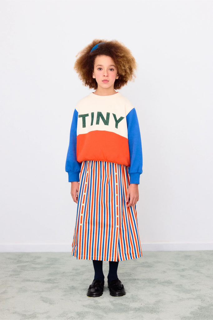 Color Block Sweatshirt - Light Cream by Tinycottons