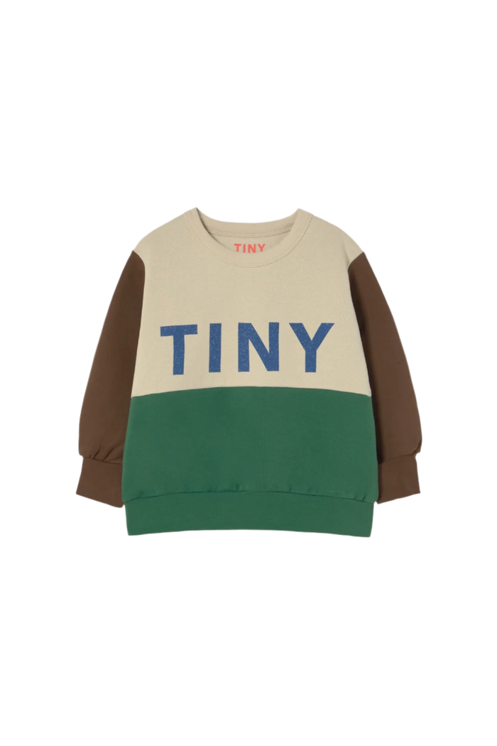 Color Block Sweatshirt - Dark Vanilla by Tinycottons