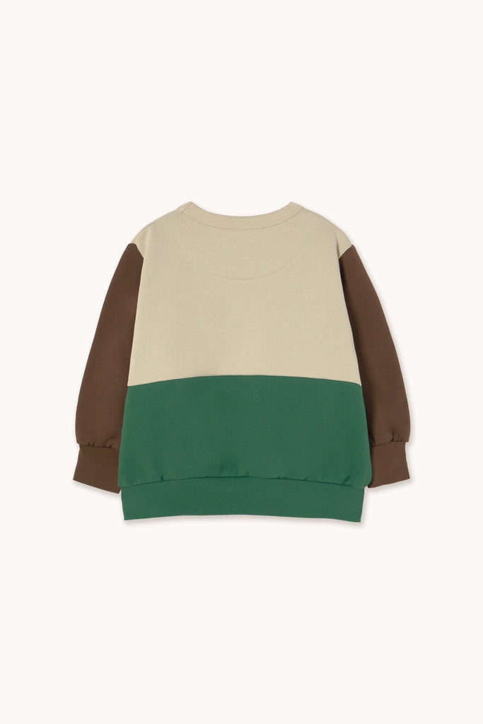 Color Block Sweatshirt - Dark Vanilla by Tinycottons