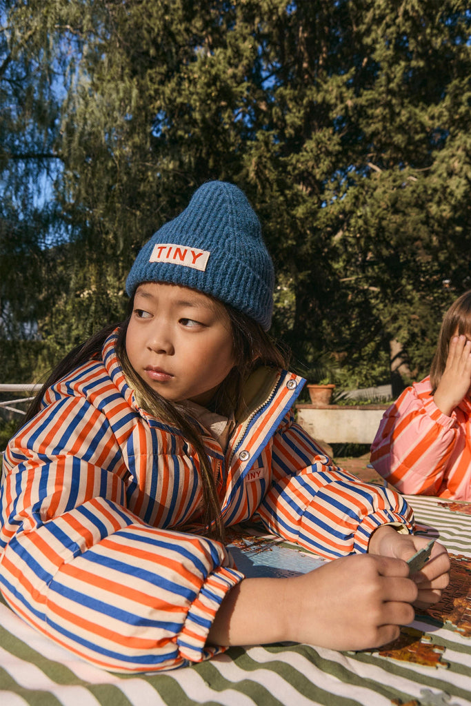Stripes Short Padded Jacket by Tinycottons