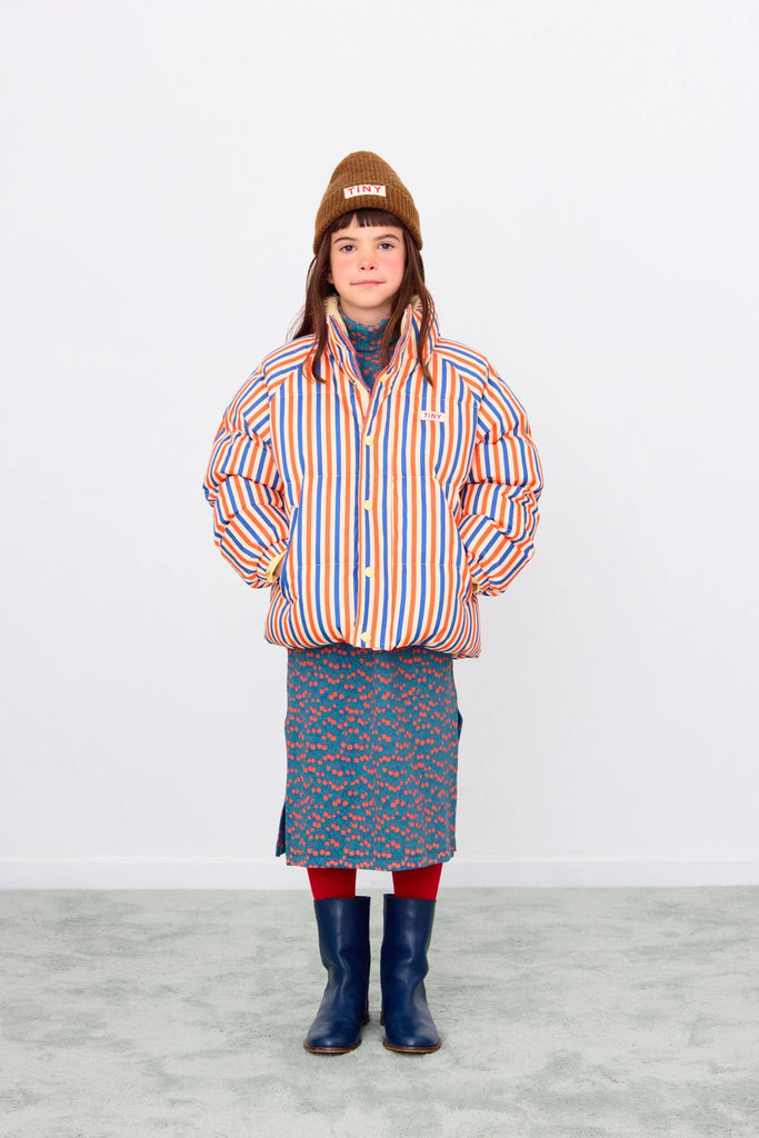 Stripes Short Padded Jacket by Tinycottons