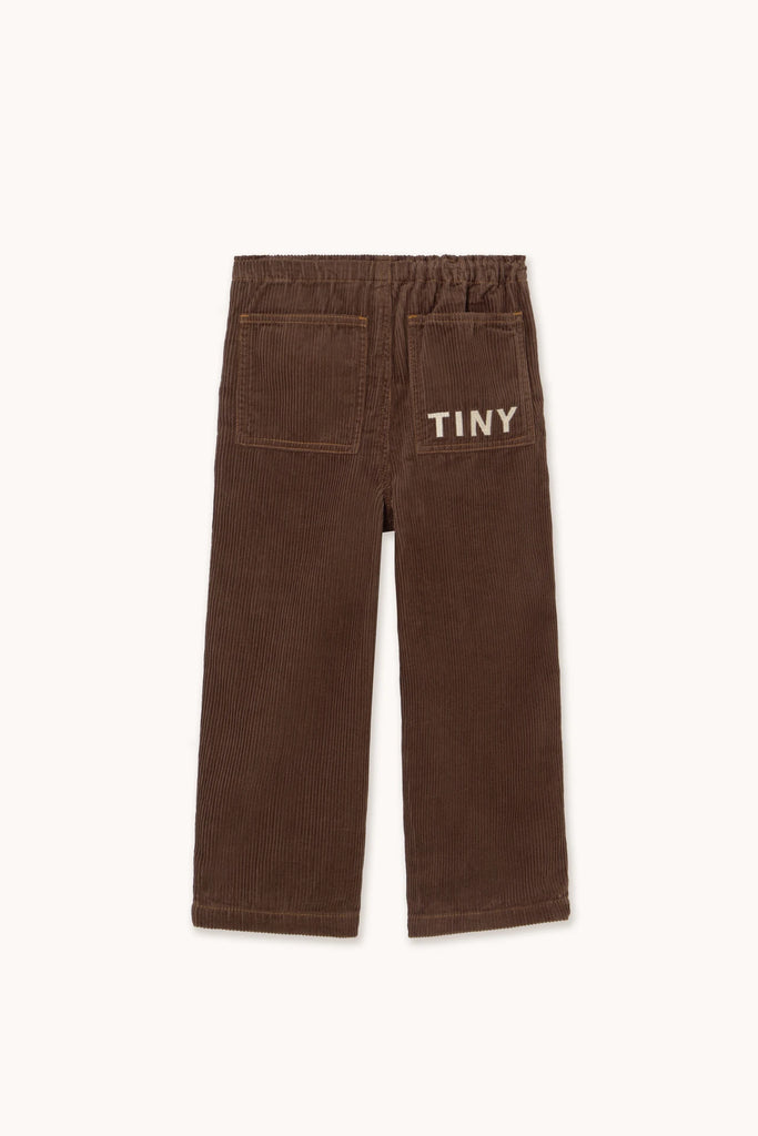 Tiny Solid Woven Pants - Dark Brown by Tinycottons