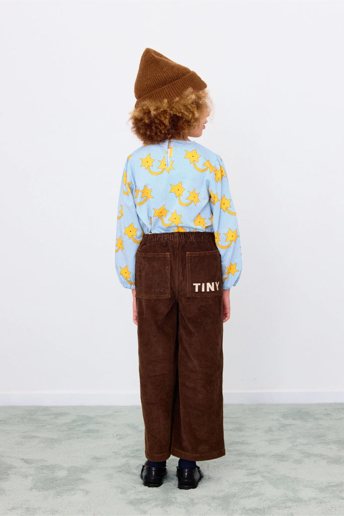 Tiny Solid Woven Pants - Dark Brown by Tinycottons