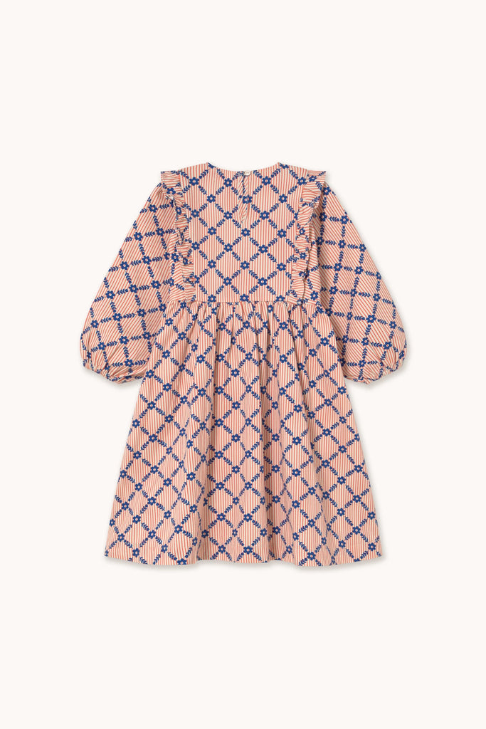 Flower Grid Print Dress By Tinycottons