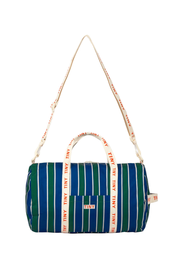 Retro Stripes Duffel Bag - Blue by Tinycottons