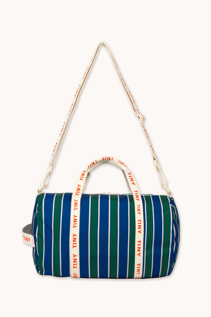 Retro Stripes Duffel Bag - Blue by Tinycottons