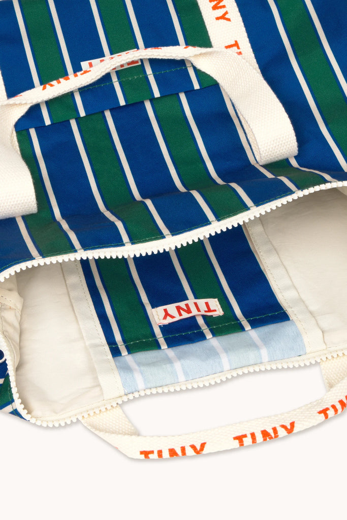 Retro Stripes Duffel Bag - Blue by Tinycottons