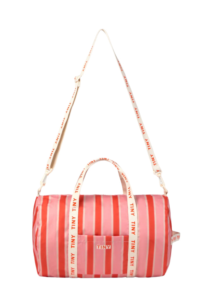 Retro Stripes Duffel Bag - Pink by Tinycottons