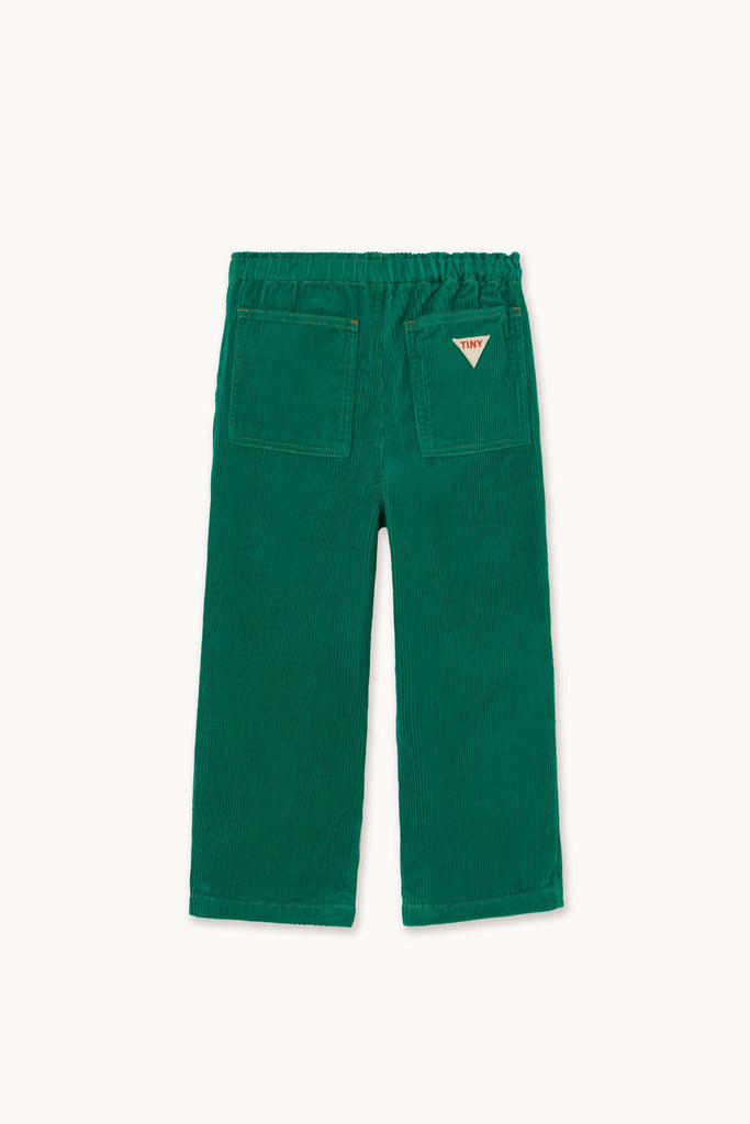 Tiny Solid Pockets Woven Pants - Dark Emerald by Tinycottons