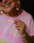 Overwhelmed Nameplate Necklace