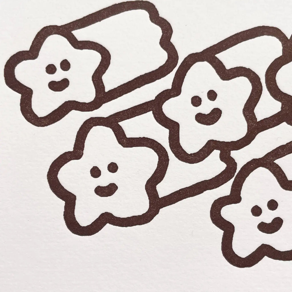 Shooting Star Squad Letterpress Card by Oitama