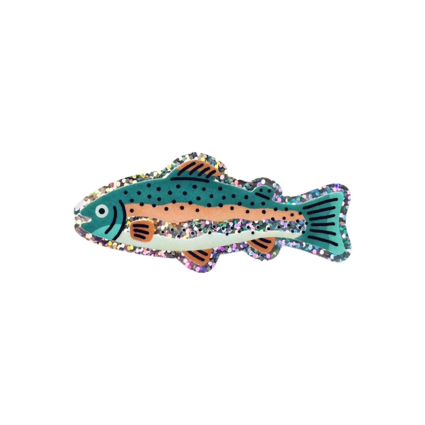 Rainbow Trout Glitter Sticker
