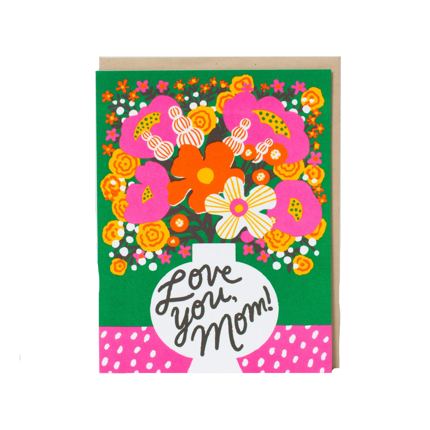 Love You Mom Flowers Card