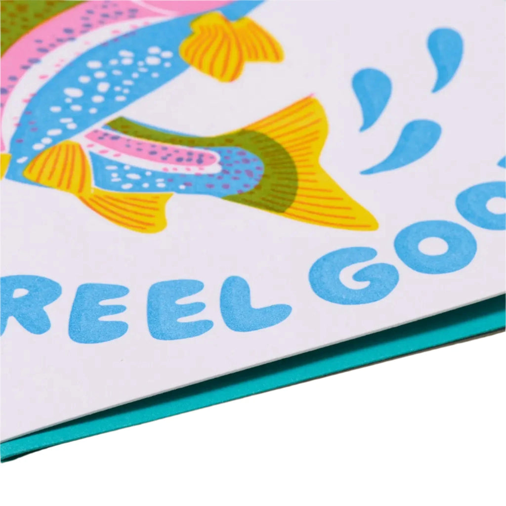 Reel Good (Trout) Letterpress Fish Birthday Card by And Here We Are