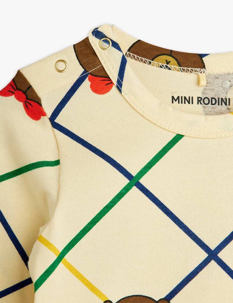 Bear Check Bodysuit by Mini Rodini