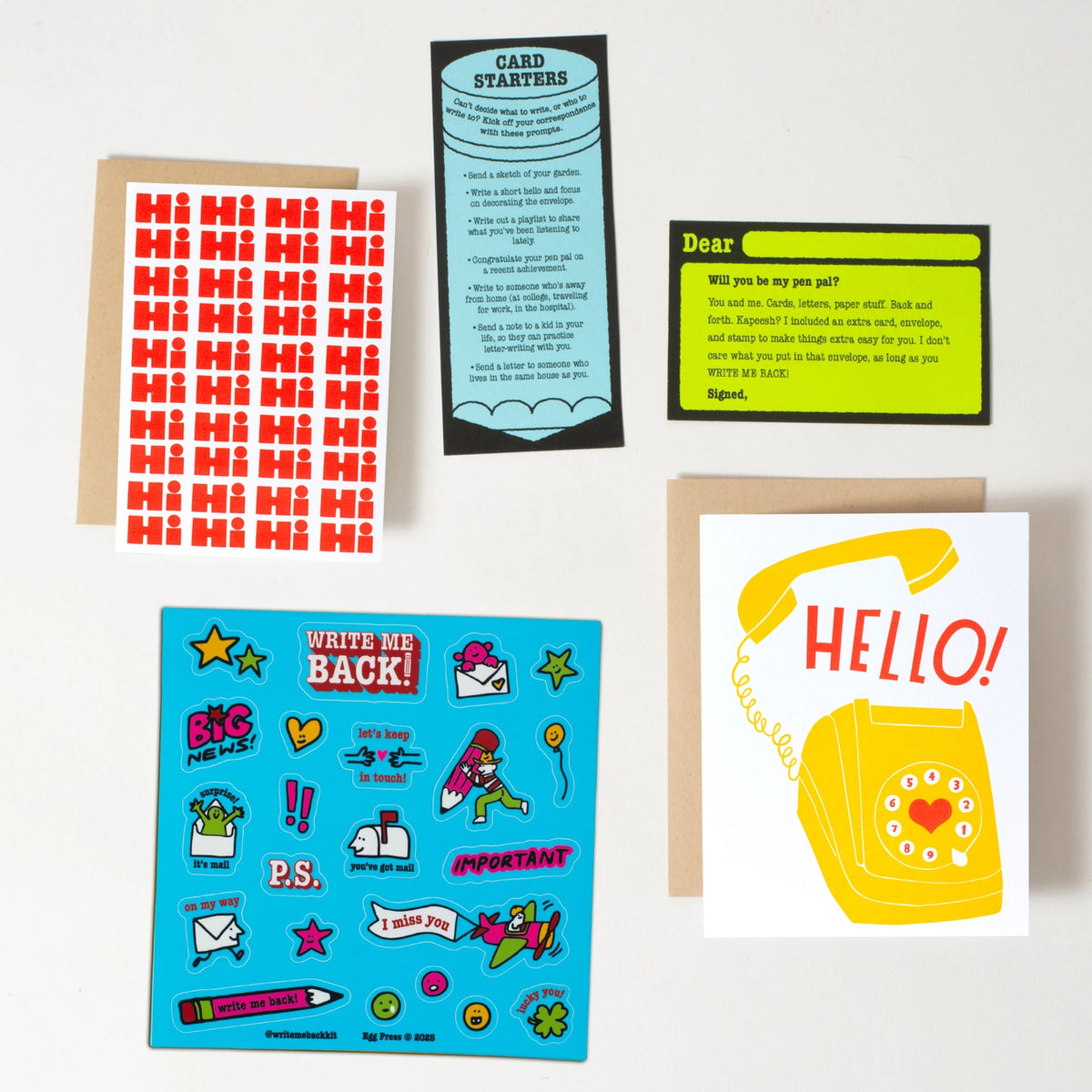 Telephone + Hi Write Me Back Pen Pal Kit