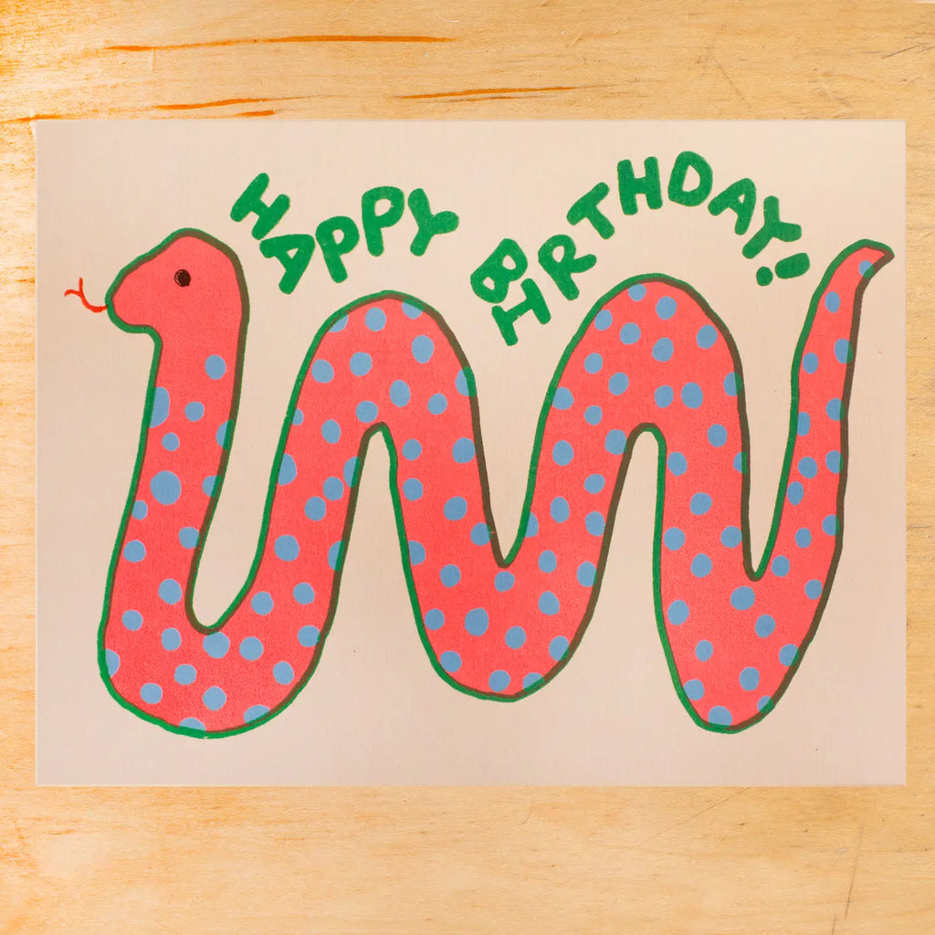 Happy Birthday Snake Greeting Card by Alphabet Studios