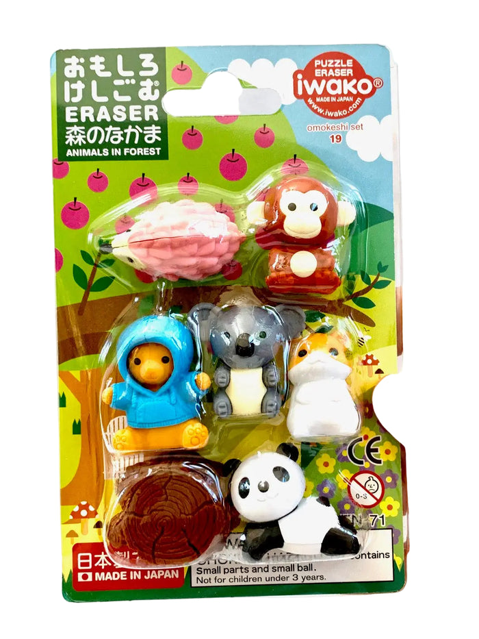 Forest Animal Eraser Set by Iwako