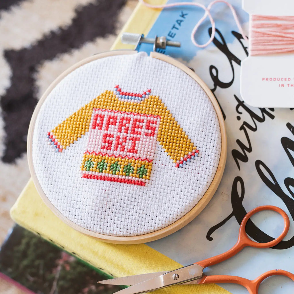 Apres Ski Christmas Jumper Beginner Counted Cross Stitch Kit by Cotton Clara