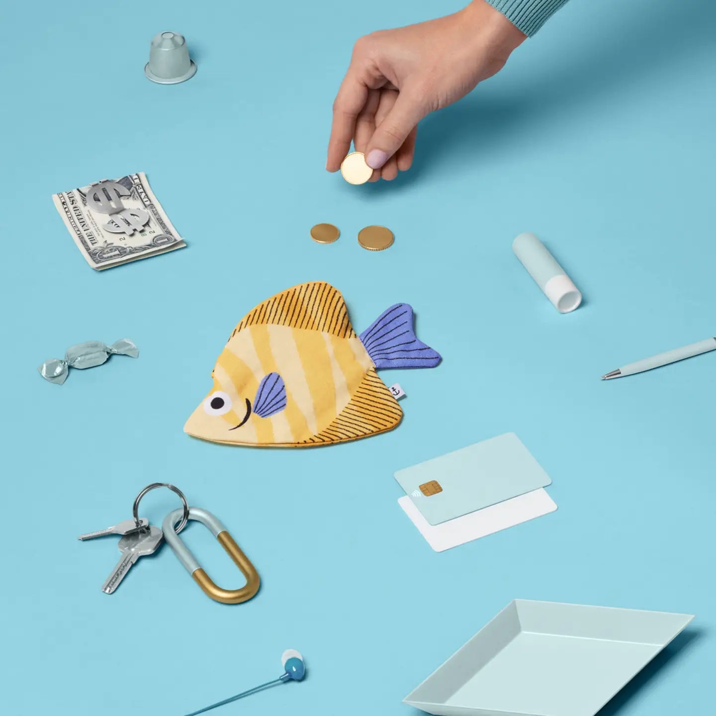 Yellow Moonyfish Keychain &amp; Purse