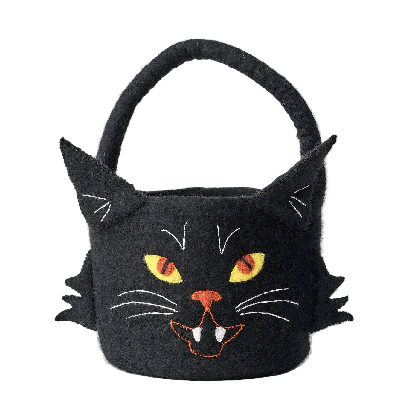 Felt Black Cat Halloween Basket